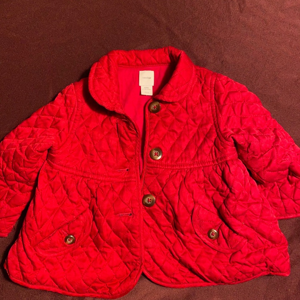 12-18 mon Red Quilted Jacket